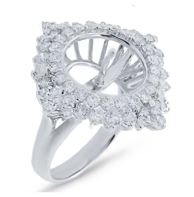 2.02 Ctw 18k White Gold Diamond Semi-mount Ring