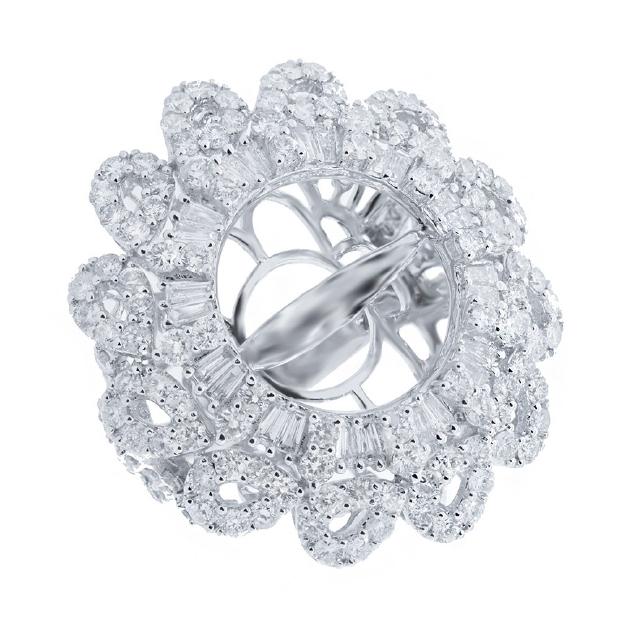 3.52 Ctw 18k White Gold Diamond Semi-mount Ring