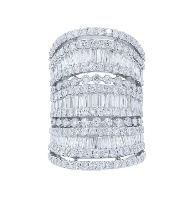 5.86 Ctw 18k White Gold Diamond Womens Ring