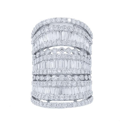 5.86 Ctw 18k White Gold Diamond Womens Ring