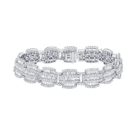 9.21 Ctw 18k White Gold Diamond Womens Bracelet