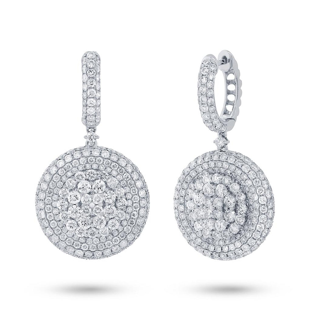 7.43 Ctw 18k White Gold Diamond Pave Earring