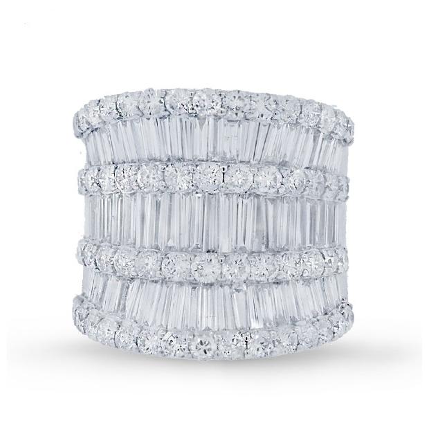 4.82 Ctw 18k White Gold Diamond Womens Ring