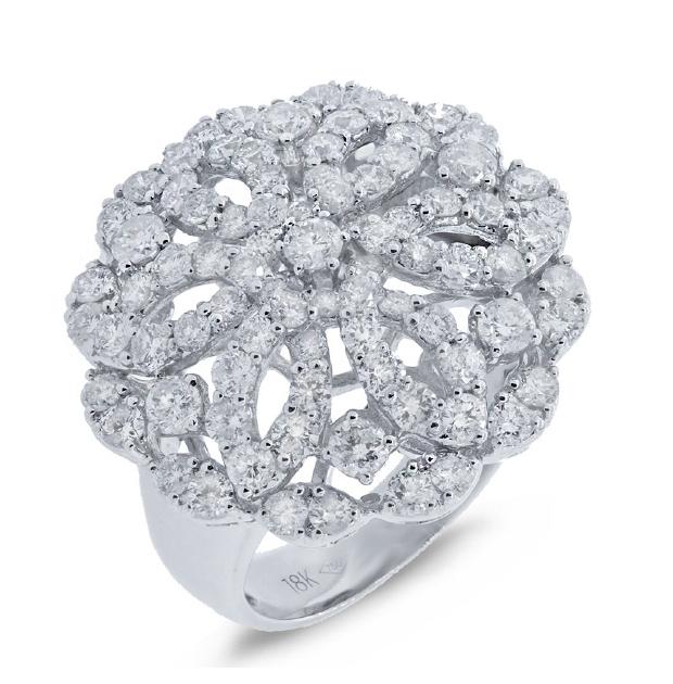 2.83 Ctw 18k White Gold Diamond Womens Ring