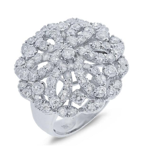 2.83 Ctw 18k White Gold Diamond Womens Ring