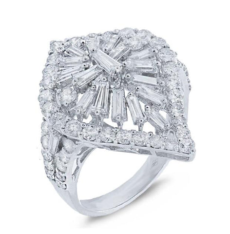 2.25 Ctw 18k White Gold Diamond Womens Ring