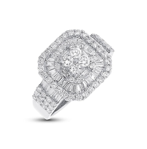 1.77 Ctw 18k White Gold Diamond Womens Ring