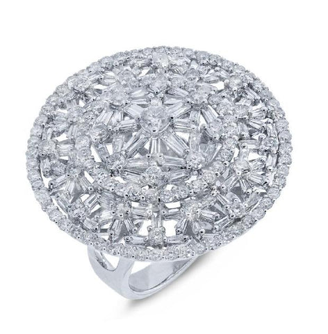 3.75 Ctw 18k White Gold Diamond Womens Ring