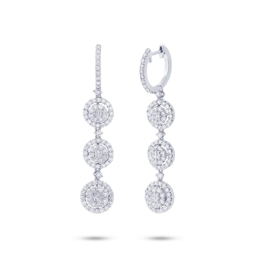 2.52 Ctw 18k White Gold Diamond Earring