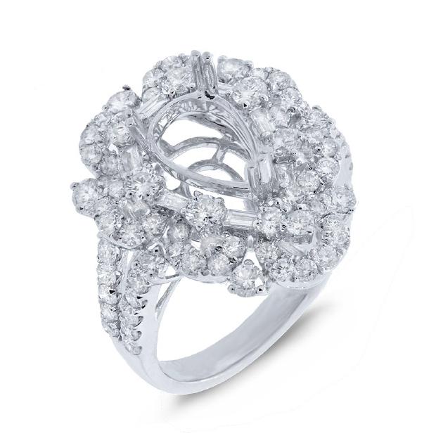 1.80 Ctw 18k White Gold Diamond Semi-mount Ring