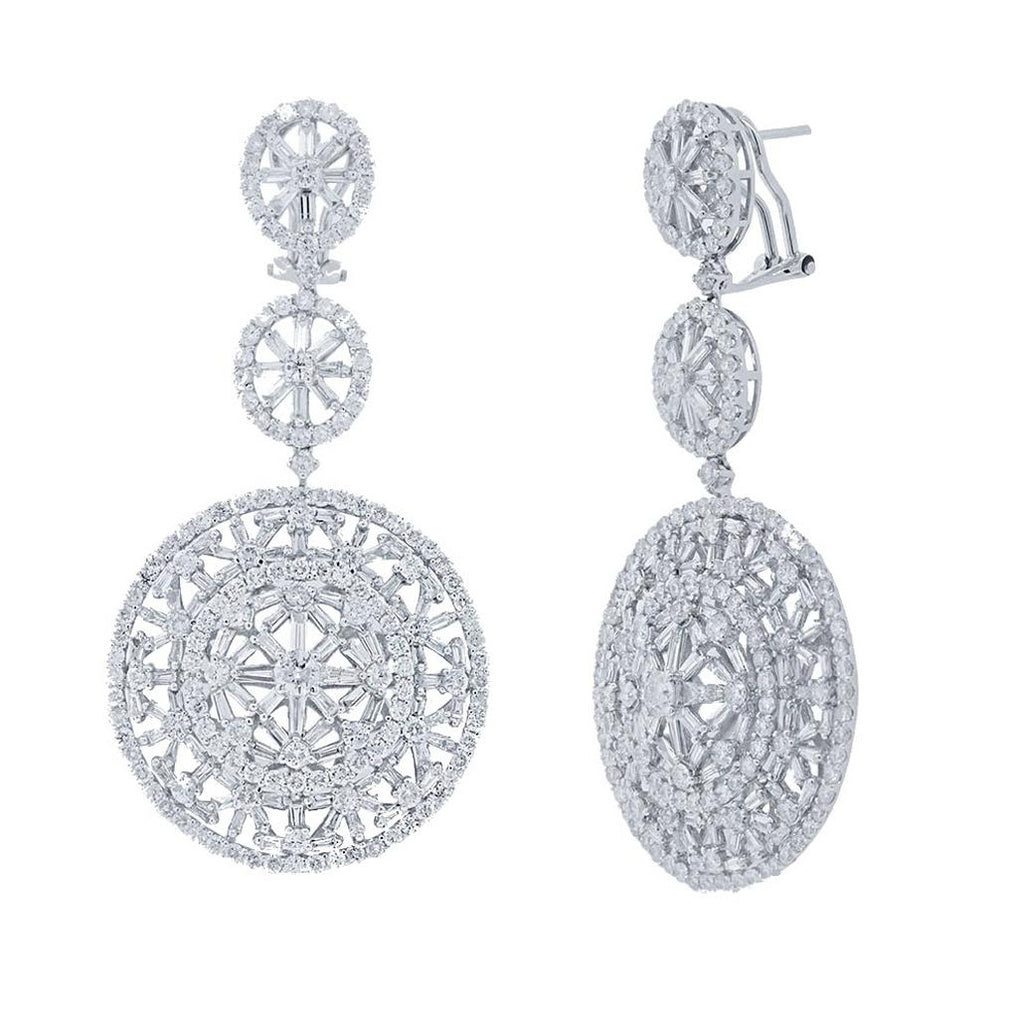 9.66 Ctw 18k White Gold Diamond Earring