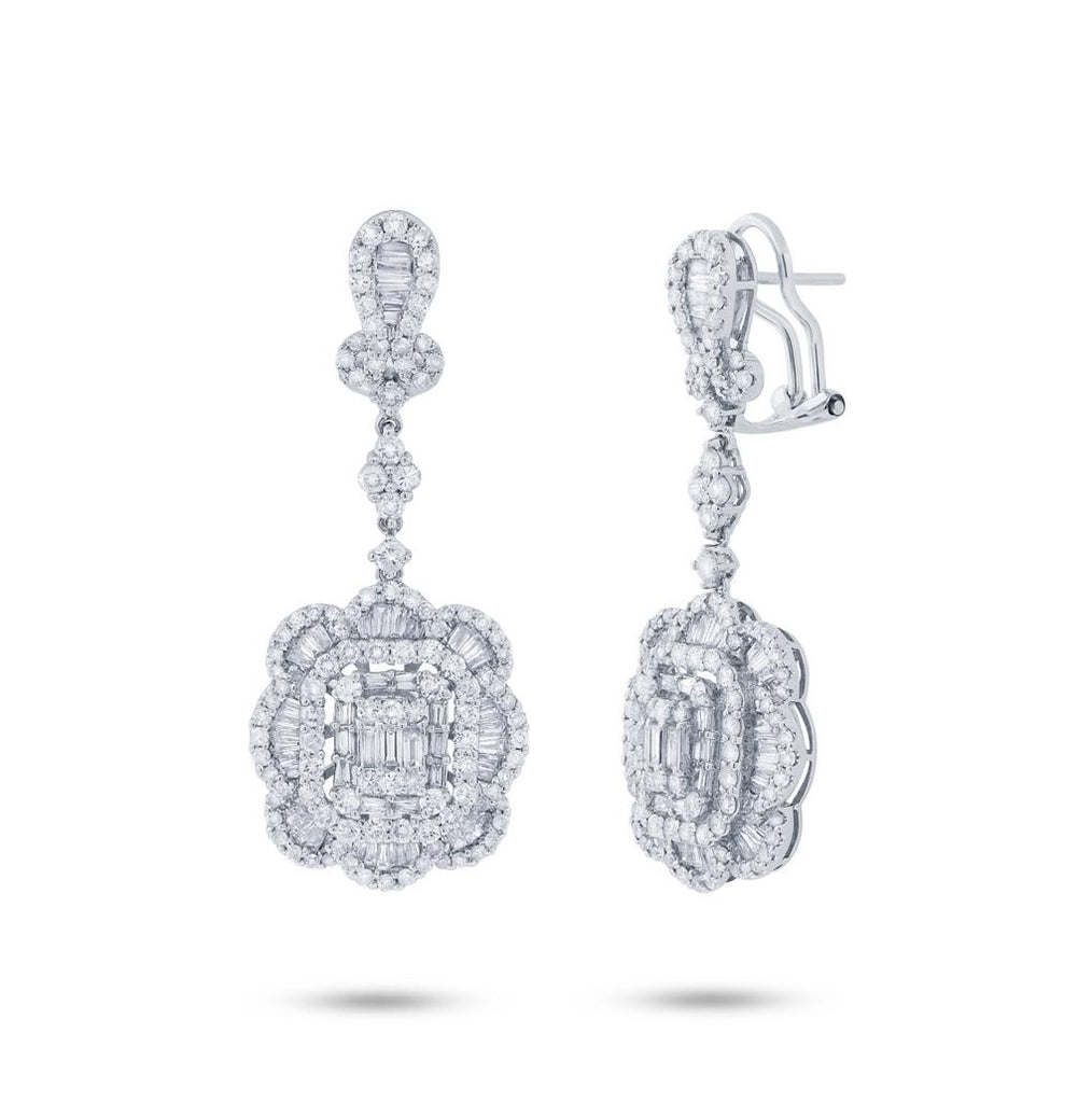 4.16 Ctw 18k White Gold Diamond Earring