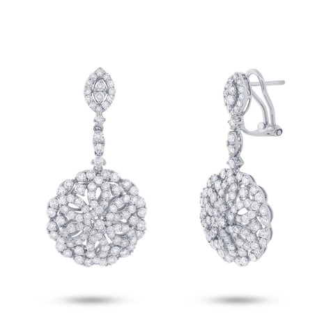 3.91 Ctw 18k White Gold Diamond Earring