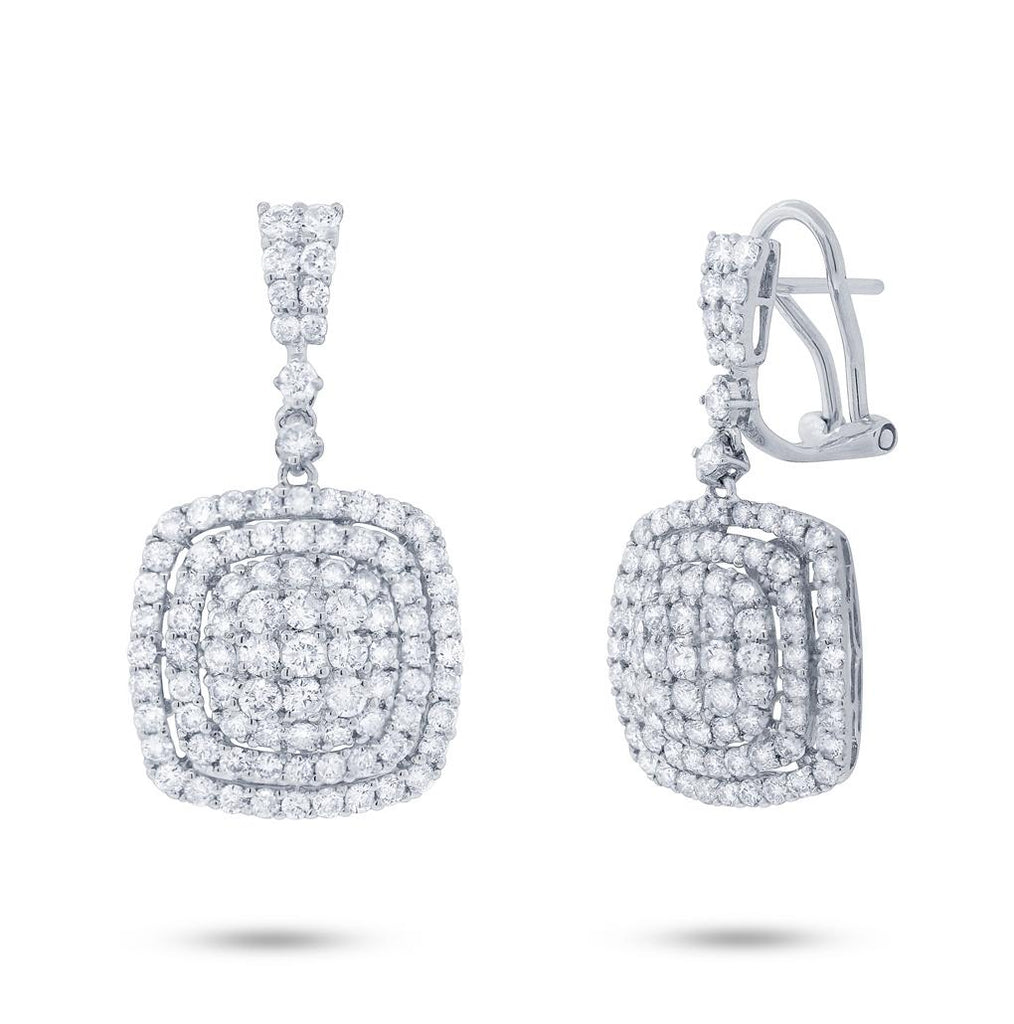 3.22 Ctw 18k White Gold Diamond Earring