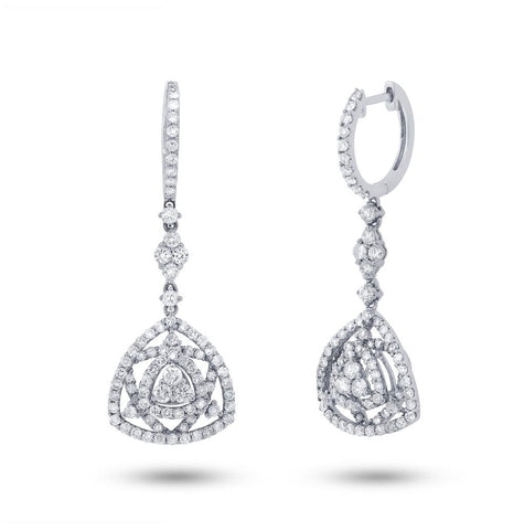 2.11 Ctw 18k White Gold Diamond Earring