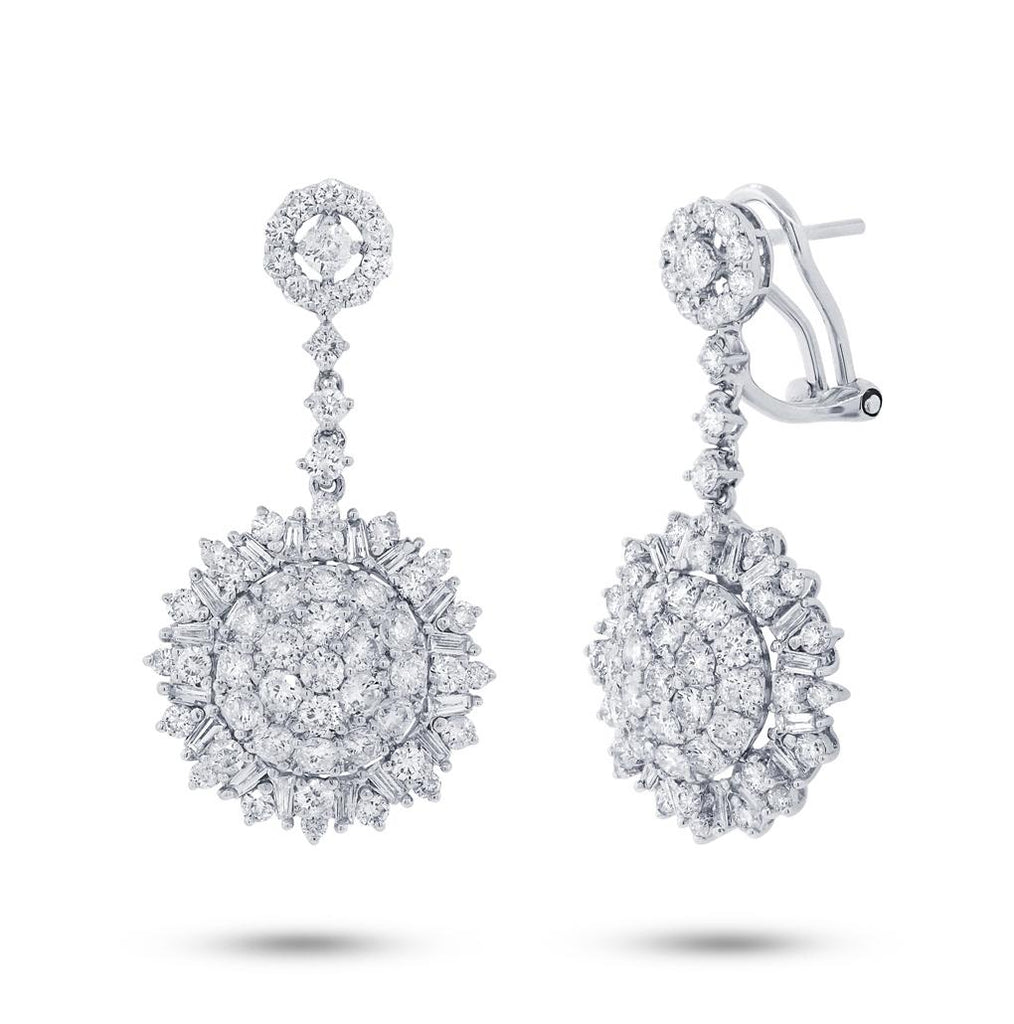 3.65 Ctw 18k White Gold Diamond Earring