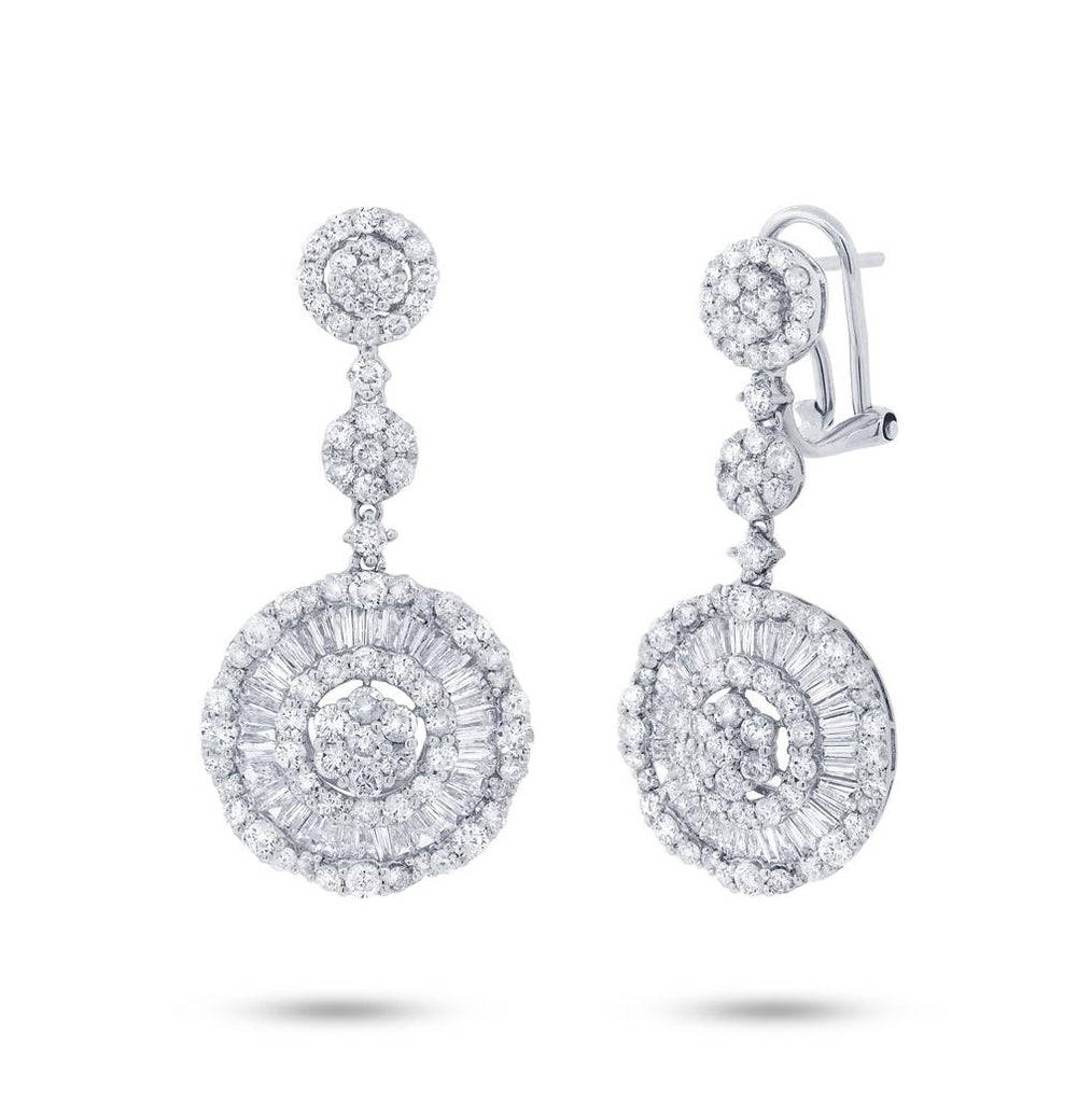 3.85 Ctw 18k White Gold Diamond Earring