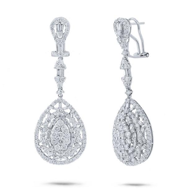 4.63 Ctw 18k White Gold Diamond Earring