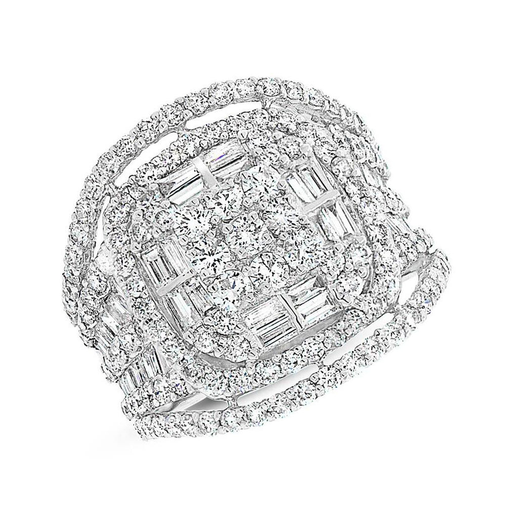 3.31 Ctw 18k White Gold Diamond Womens Ring