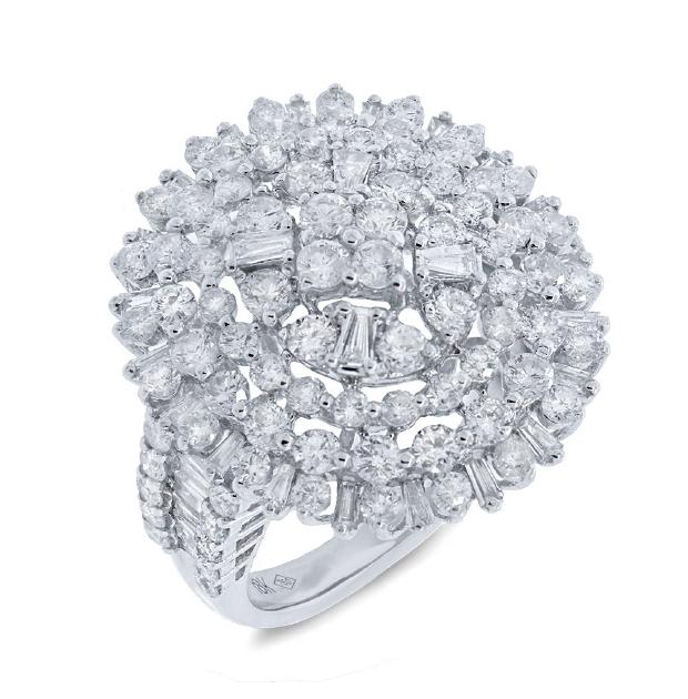 3.22 Ctw 18k White Gold Diamond Womens Ring