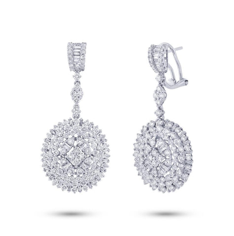 4.57 Ctw 18k White Gold Diamond Earring