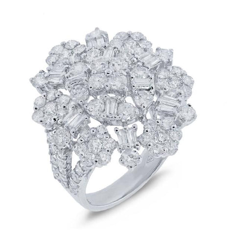 3.45 Ctw 18k White Gold Diamond Womens Ring