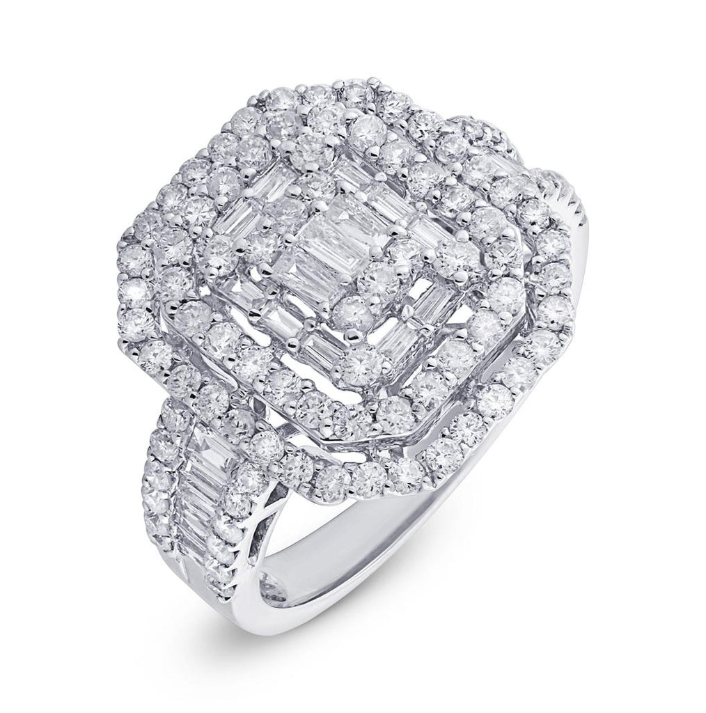 1.74 Ctw 18k White Gold Diamond Womens Ring