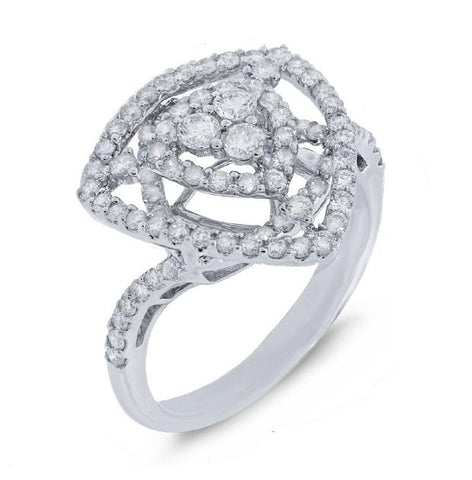 1.10 Ctw 18k White Gold Diamond Womens Ring