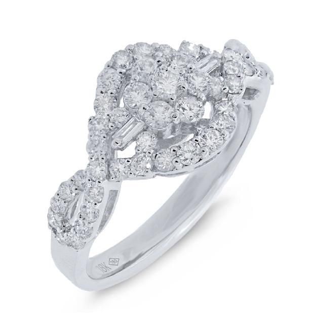 1.00 Ctw 18k White Gold Diamond Womens Ring