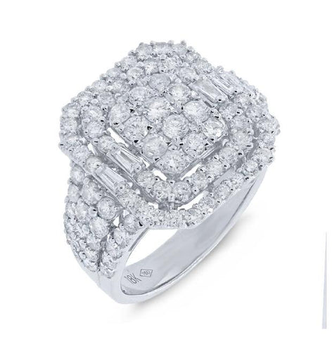 2.40 Ctw 18k White Gold Diamond Womens Ring