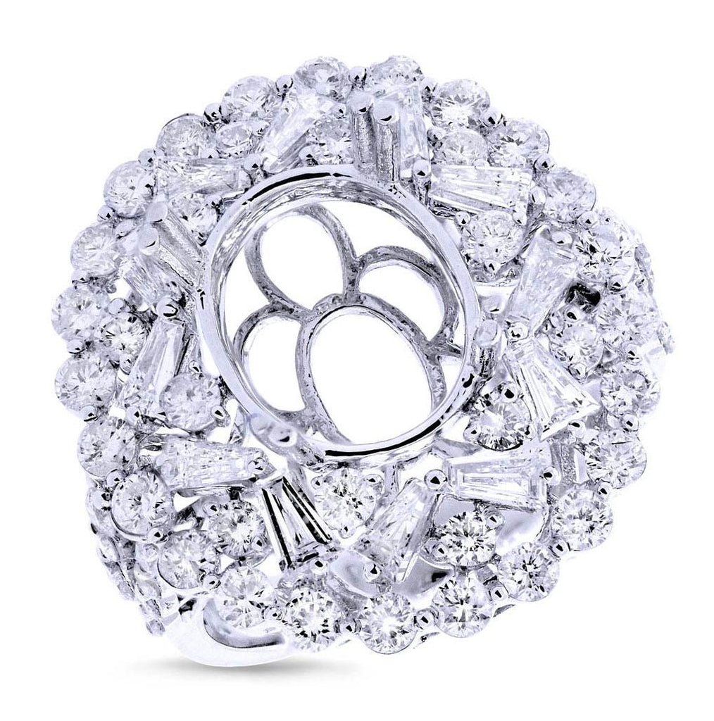 2.97 Ctw 18k White Gold Diamond Semi-mount Ring