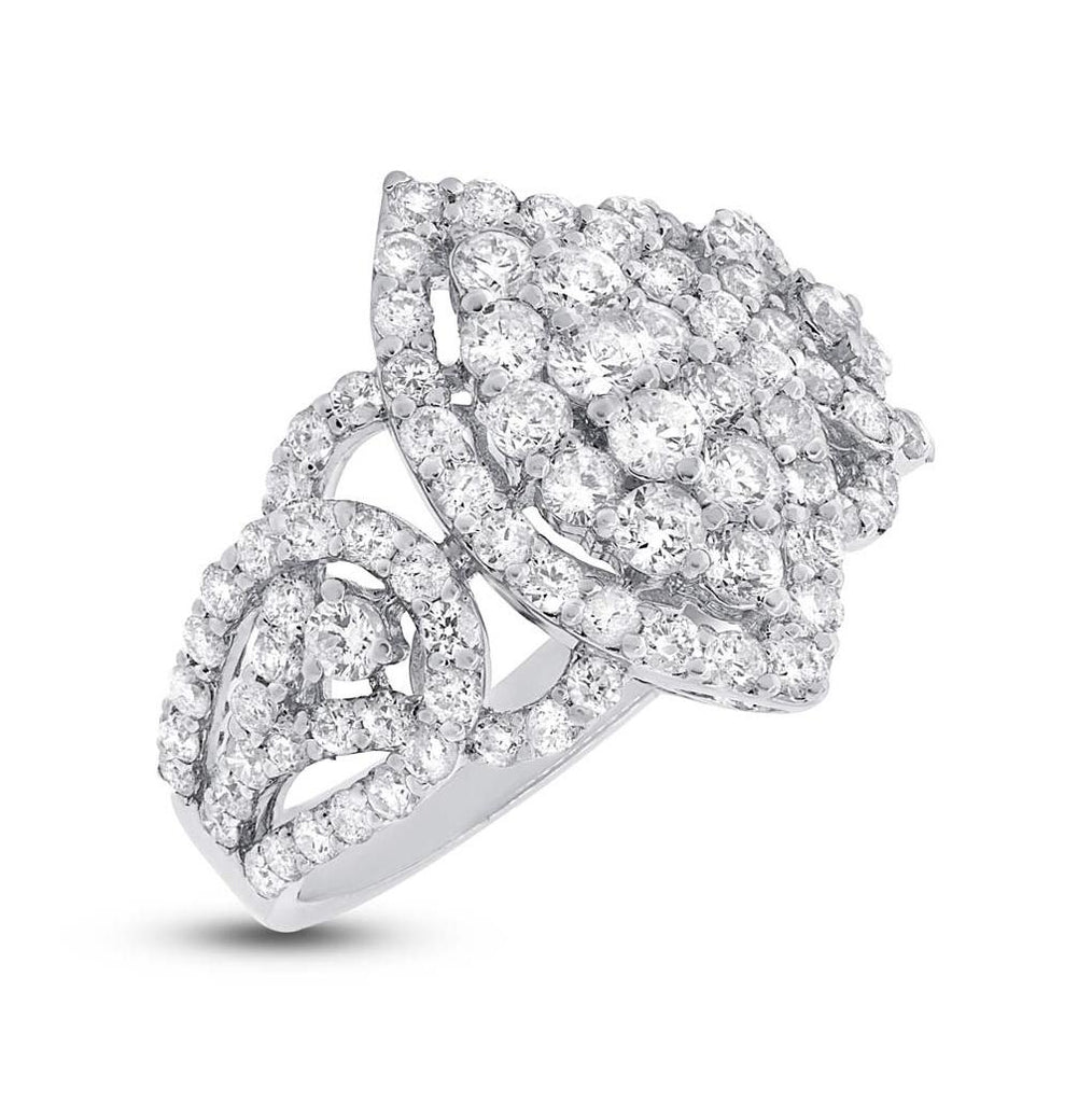 2.08 Ctw 18k White Gold Diamond Womens Ring