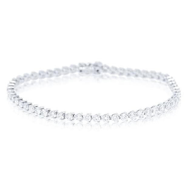 3.98 Ctw 18k White Gold Diamond Tennis Bracelet