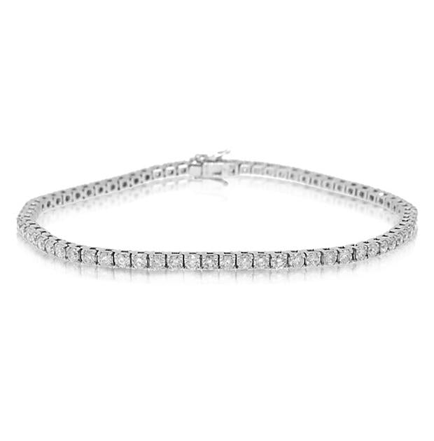 3.02 Ctw 18k White Gold Diamond Tennis Bracelet