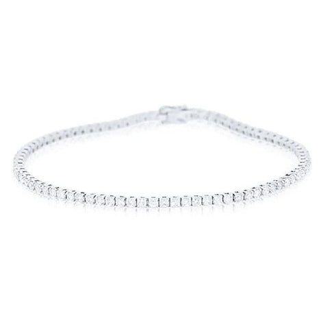 2.45 Ctw 18k White Gold Diamond Tennis Bracelet