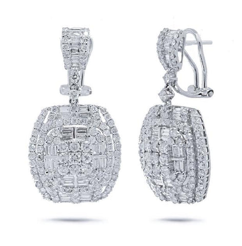 4.17 Ctw 18k White Gold Diamond Earring