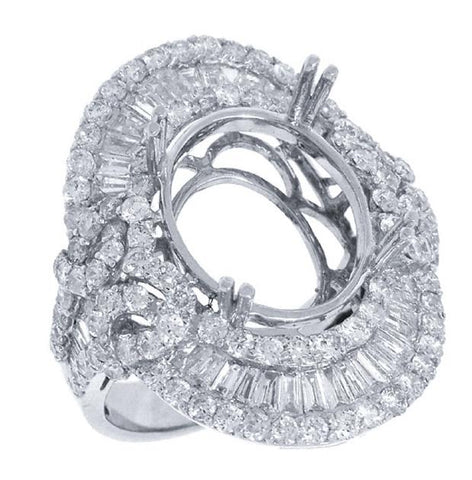 3.18 Ctw 18k White Gold Diamond Semi-mount Ring