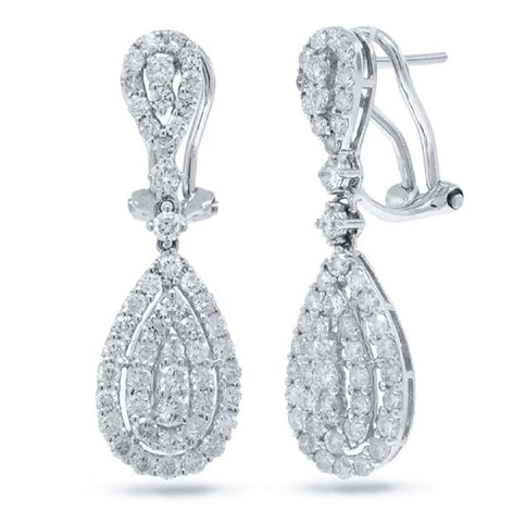 1.65 Ctw 18k White Gold Diamond Earring