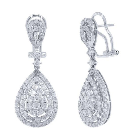 2.74 Ctw 18k White Gold Diamond Earring