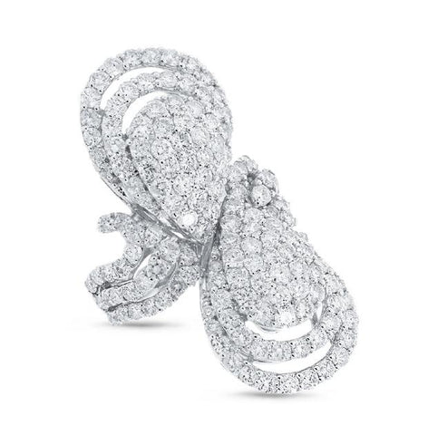 4.98 Ctw 18k White Gold Diamond Womens Ring