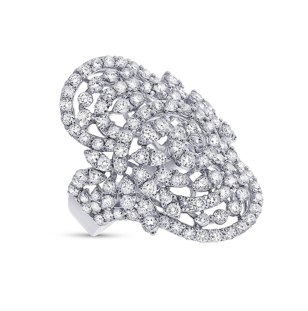 3.64 Ctw 18k White Gold Diamond Womens Ring