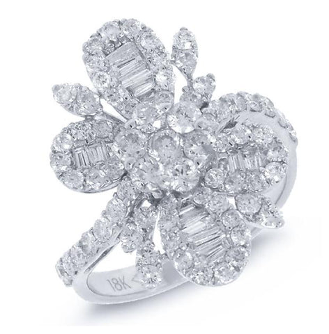 1.91 Ctw 18k White Gold Diamond Heart Ring