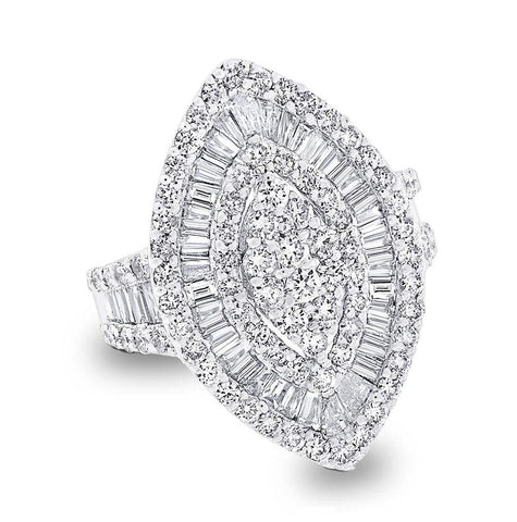 3.25 Ctw 18k White Gold Diamond Womens Ring