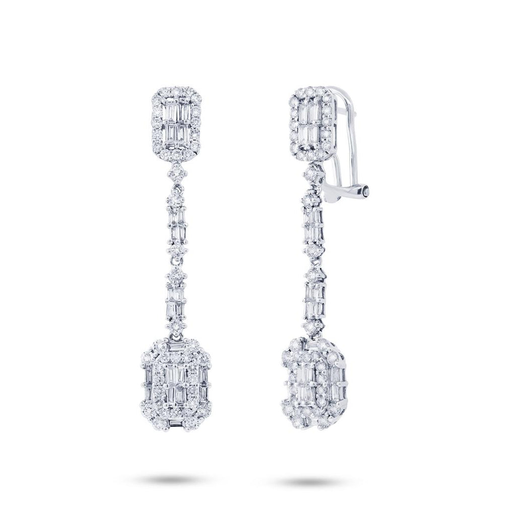 2.00 Ctw 18k White Gold Diamond Earring