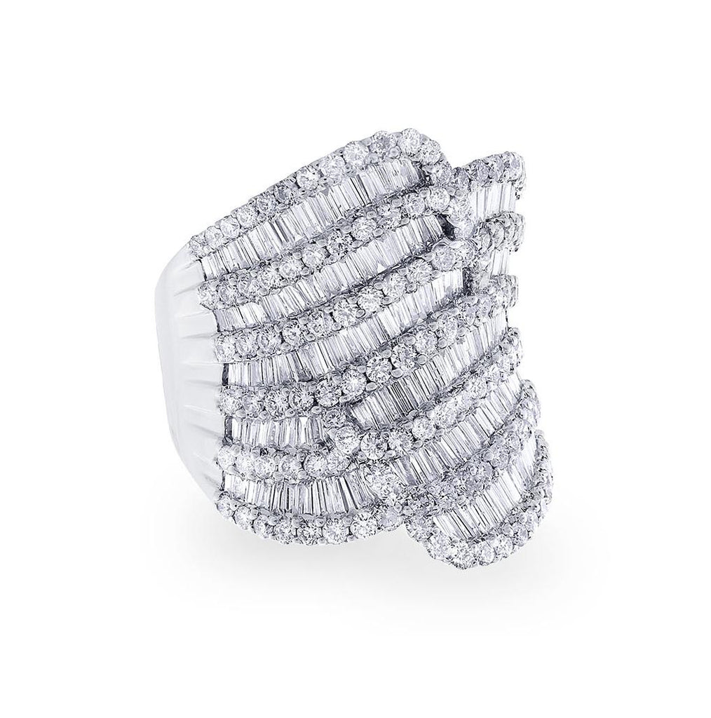 3.63 Ctw 18k White Gold Diamond Womens Ring