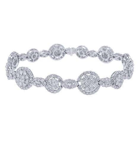 7.96 Ctw 18k White Gold Diamond Womens Bracelet