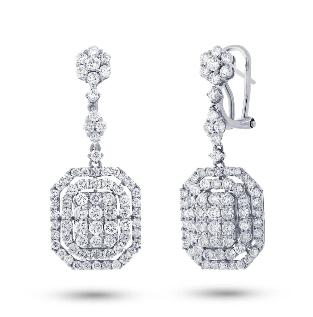 3.32 Ctw 18k White Gold Diamond Earring