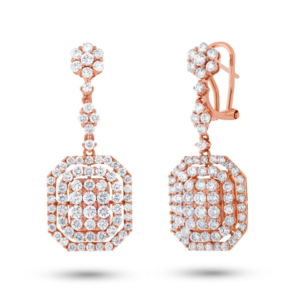 3.32 Ctw 18k Rose Gold Diamond Earring