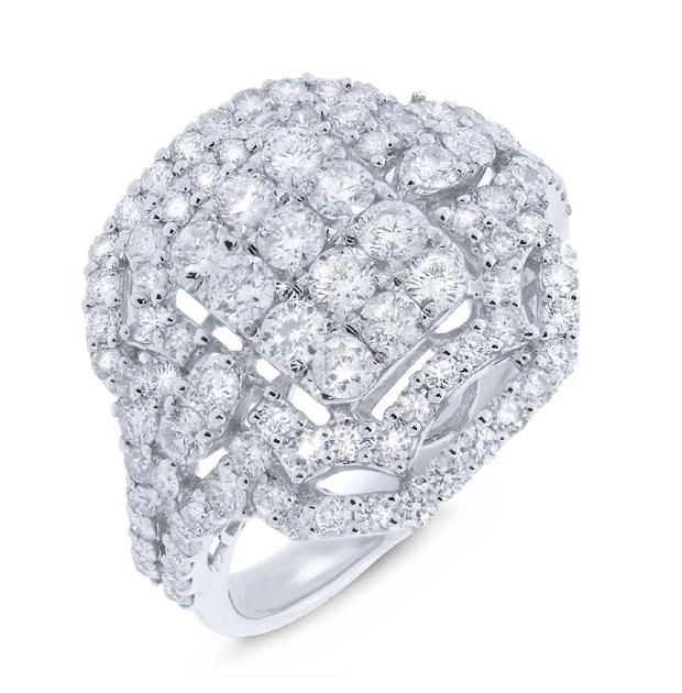 2.09 Ctw 18k White Gold Diamond Womens Ring