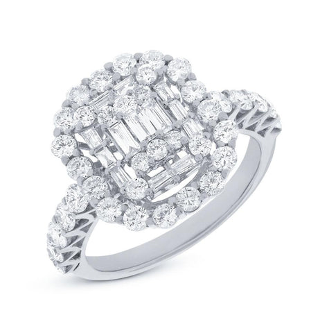 1.77 Ctw 18k White Gold Diamond Womens Ring